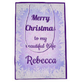 Paarse sneeuwvrouw: Kerstmis Medium Cadeauzakje (Voorkant)