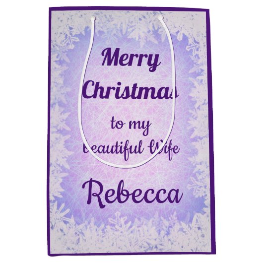 Paarse sneeuwvrouw: Kerstmis Medium Cadeauzakje (Voorkant)