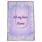 Paarse sneeuwvrouw: Kerstmis Medium Cadeauzakje (Achterkant)