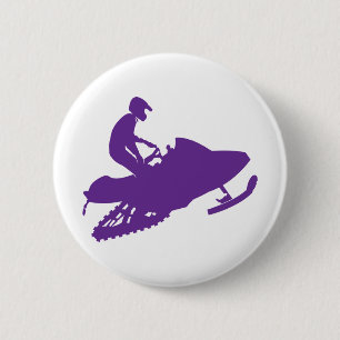 Paarse-sno-scooter Ronde Button 5,7 Cm