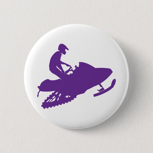 Paarse-sno-scooter Ronde Button 5,7 Cm (Voorkant)