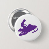 Paarse-sno-scooter Ronde Button 5,7 Cm (Voorkant /achterkant)