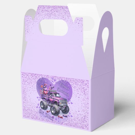 Paarse Snoep Crusher Be Mine Monster Truck Bedankdoosjes (Geopend)