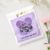 Paarse Snoep Crusher Be Mine Monster Truck Bedankzakje (Gezegeld)