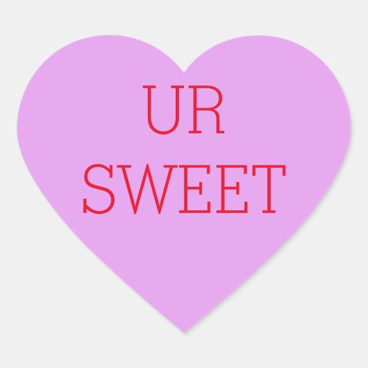 Paarse Snoep Gesprek Hart Sticker jouw tekst (Voorkant)