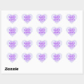 Paarse Snoep Streep LIEFDE ZOETE LIEFDE sticker (Vel)