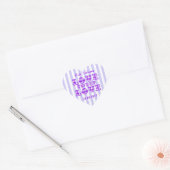 Paarse Snoep Streep LIEFDE ZOETE LIEFDE sticker (Envelop)