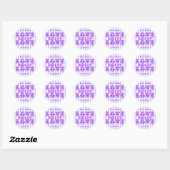 Paarse Snoep Streep LIEFDE ZOETE LIEFDE sticker (Vel)