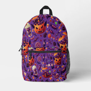 Paarse Snoep voor Dracula Gothic Halloween Bedrukte Rugzak