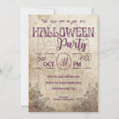  paarse snoepjes schedel volwassen Halloween feest Kaart (Voorkant)