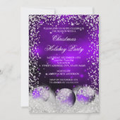Paarse Snow Bauble-kerstfeestdag Kaart (Voorkant)