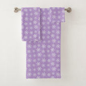 Paarse Snowflake Bath-handdoekset Bad Handdoek (Insitu)
