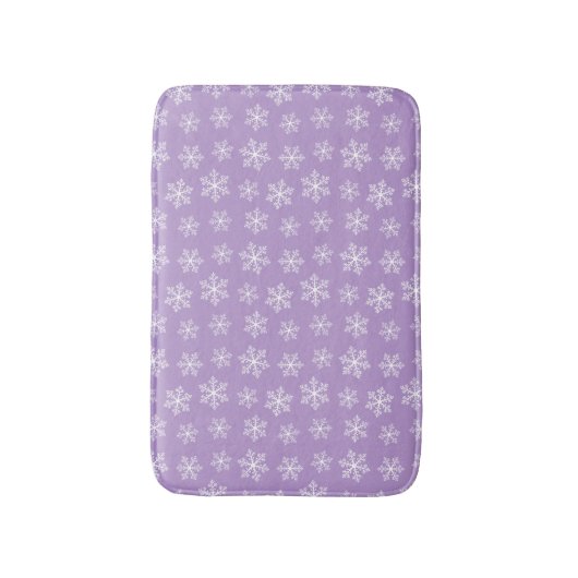 Paarse Snowflake Bath Mat (Voorkant Verticaal)