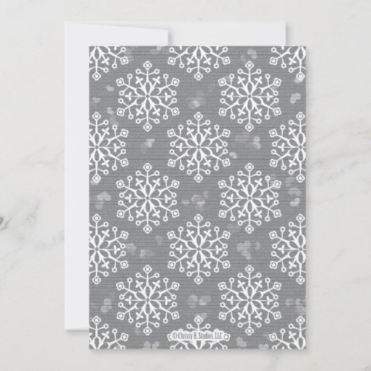 Paarse Snowflake Bridal Shower Invitations Kaart (Achterkant)