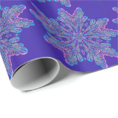 Paarse Snowflake Cadeaupapier (Rol Hoek)