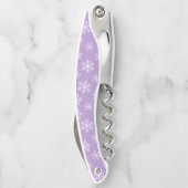 Paarse Snowflake Corkschroef Kurkentrekker (Achterkant)