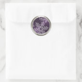Paarse Snowflake Envelope Seal Ronde Sticker (Tas)