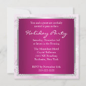 Paarse Snowflake Holiday Uitnodiging (Achterkant)