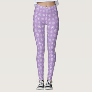 Paarse Snowflake-Leggings Leggings