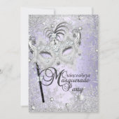 Paarse Snowflake Masquerade Quinceanera Kaart (Voorkant)