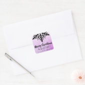 Paarse Snowflake Persoonlijke Kerstmis Vierkante Sticker (Envelop)