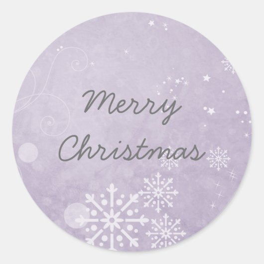 Paarse Snowflake Swirls Holiday Stickers (Voorkant)