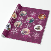 Paarse Snowflake Tien favoriete familiefoto's Cadeaupapier (Uitgerold)