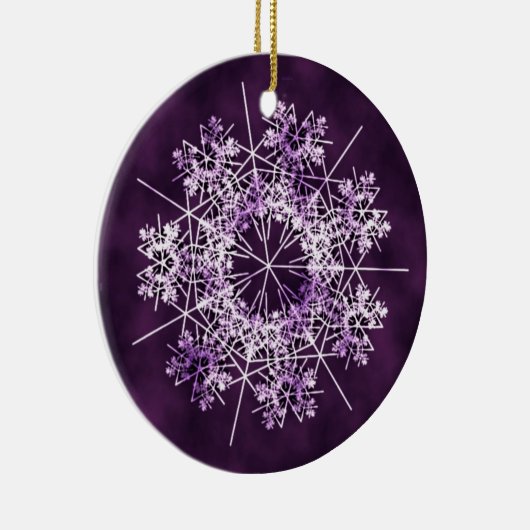 Paarse Snowflake Tree Ornament (Rechts)