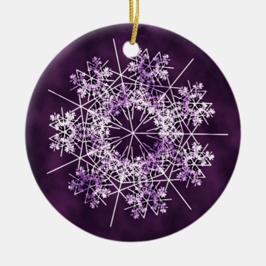 Paarse Snowflake Tree Ornament (Voorkant)