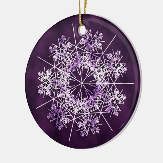 Paarse Snowflake Tree Ornament (Links)