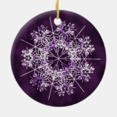 Paarse Snowflake Tree Ornament (Achterkant)