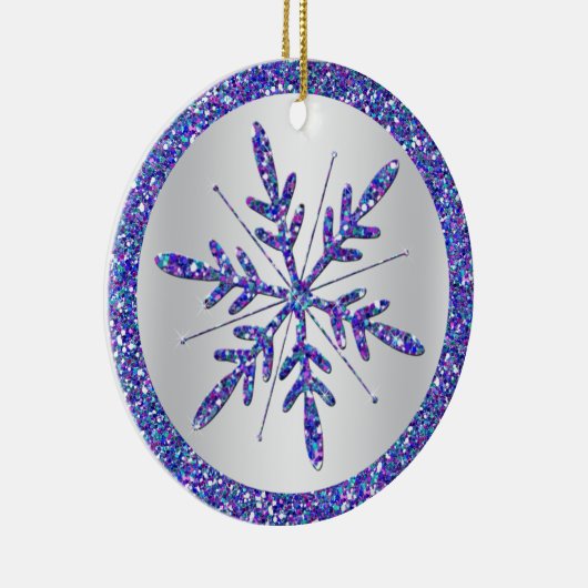 Paarse Snowflake Wedding Foto Keepomwille Ornament (Rechts)