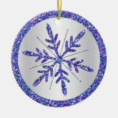 Paarse Snowflake Wedding Foto Keepomwille Ornament (Voorkant)