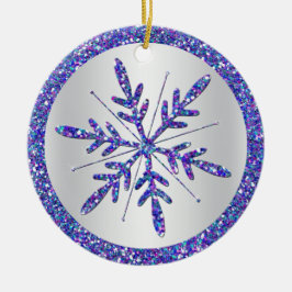 Paarse Snowflake Wedding Foto Keepomwille Ornament
