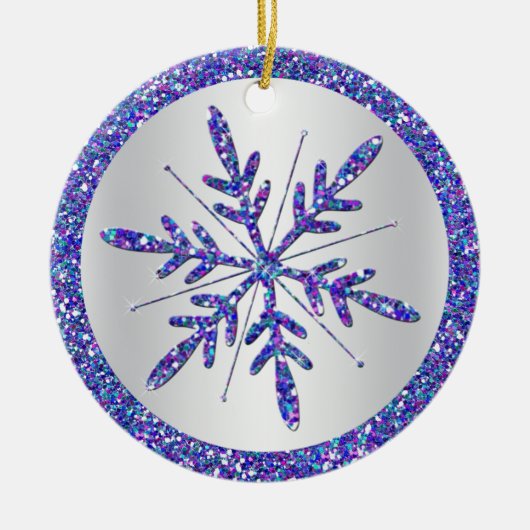Paarse Snowflake Wedding Foto Keepomwille Ornament (Voorkant)