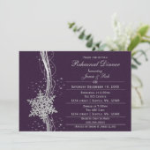 paarse Snowflake Wedding Rehearsal Uitnodigingen (Staand voorkant)