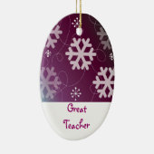 Paarse Snowflakes Grote leraar Keramisch Ornament (Rechts)
