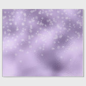 Paarse Snowflakes Holiday Kerstmis Cadeaupapier (Vlak)