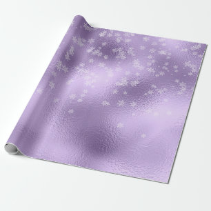 Paarse Snowflakes Holiday Kerstmis Cadeaupapier
