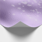 Paarse Snowflakes Holiday Kerstmis Cadeaupapier (Hoek)