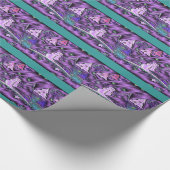 Paarse  Snowman en Bomen in sneeuw Cadeaupapier (Hoek)