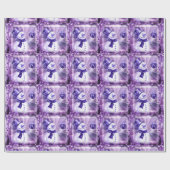 Paarse Snowman in Winter Scene Cadeaupapier (Vlak)