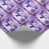 Paarse Snowman in Winter Scene Cadeaupapier (Hoek)