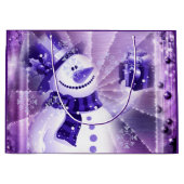 Paarse Snowman in Winter Scene Large Cadeautasje (Voorkant)