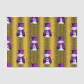 Paarse Snowman met Gold Kerstmis Tissuepapier (Voorkant)