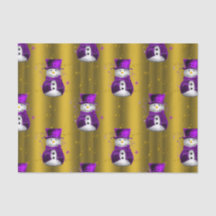 Paarse Snowman met Gold Kerstmis