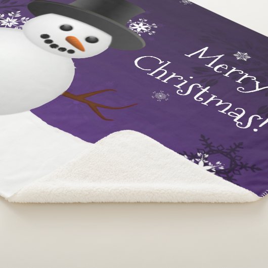 Paarse Snowman Winter Kerstmis Sherpa Blanket Sherpa Deken (3/4)