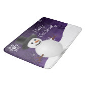 Paarse Snowman Winter Scene Kerstmis Mat (Gekanteld)