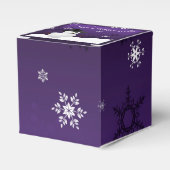 Paarse Snowman Winter Scenery-kerstfeestdoos Bedankdoosjes (Voorkant Zijde)