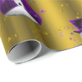 Paarse Snowmen met goudkerst Cadeaupapier (Rol Hoek)